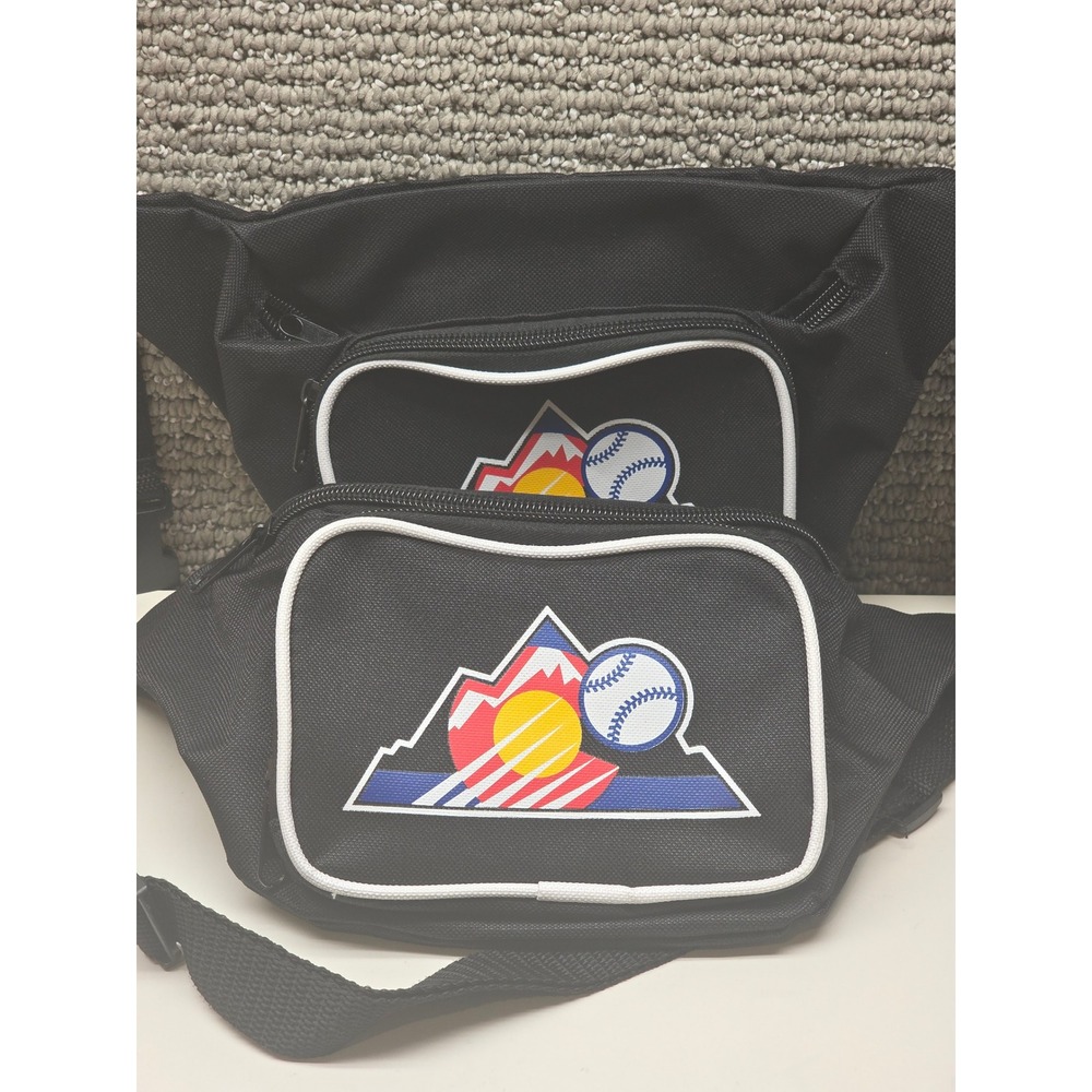 MLB Colorado Rockies Fanny Packs (2) Black Waist Bag Adjustable Strap Baseball